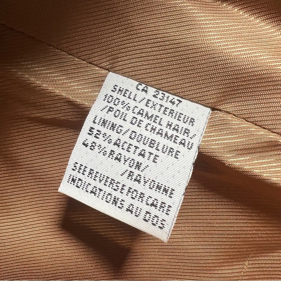NWT Pure Camel Hair Italian Vintage Talbots Tan Coat Buttons + Pockets Size 20W - Picture 9 of 10